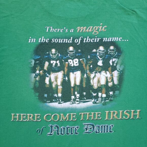 Vintage Y2K Notre Dame Football Size XL Mens Double Side T-Shirt NCAA 2003 - Picture 2 of 7